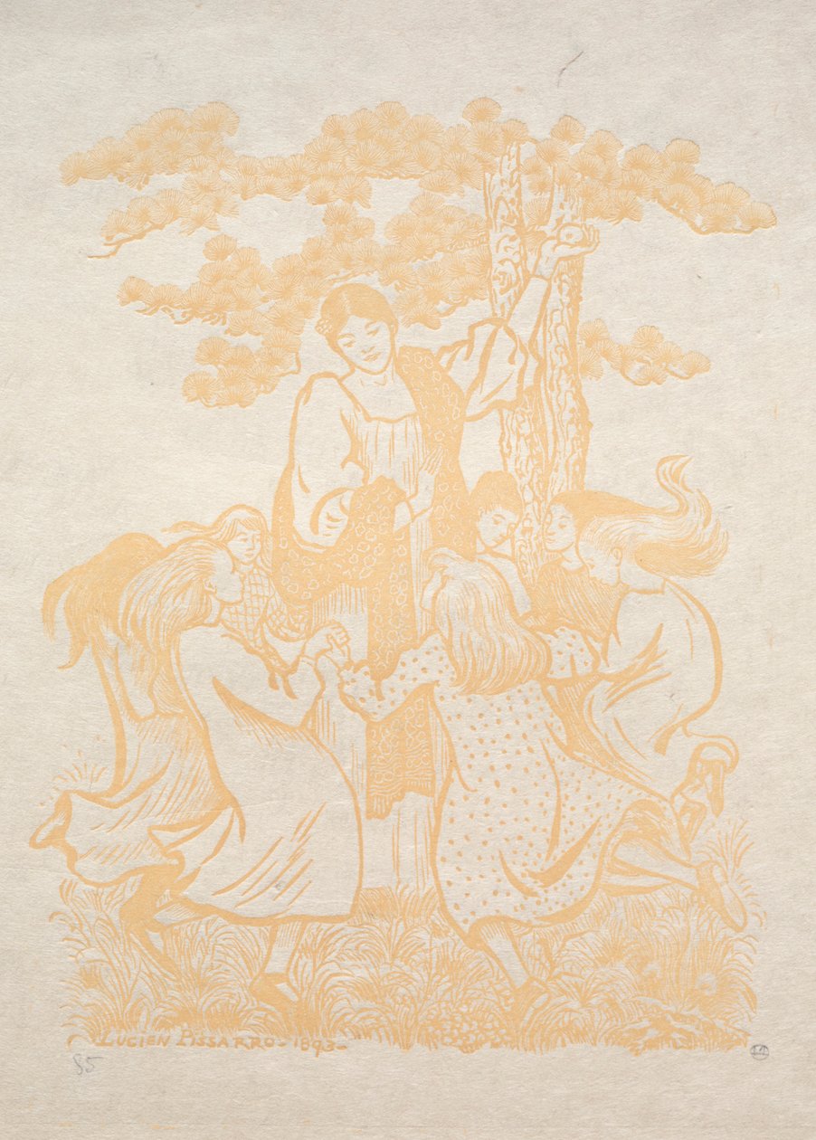 Resim 25: La Ronde, 1893. by Lucien Pissarro