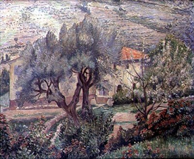 Orovida Manzara, Kiraz Ağacı (tuval üzerine yağlı boya) by Lucien Pissarro