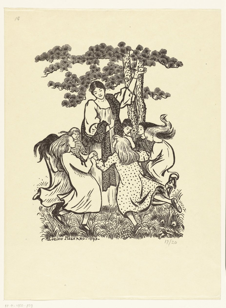 yuvarlak dans la ronde by Lucien Pissarro