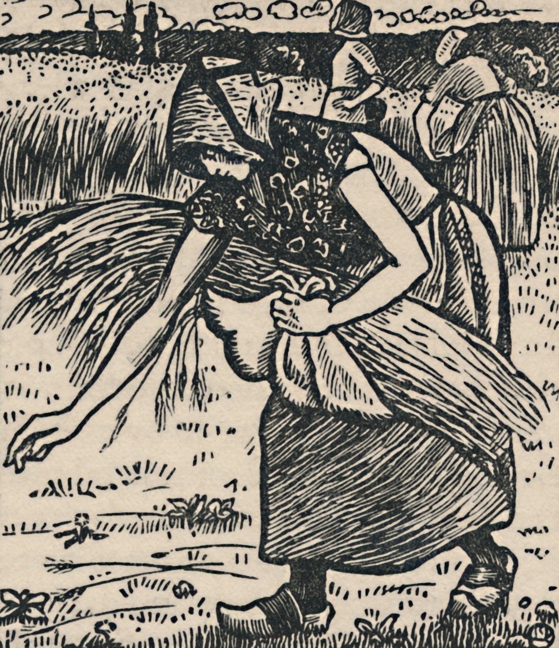 Ruth Gleaning, 1919 by Lucien Pissarro