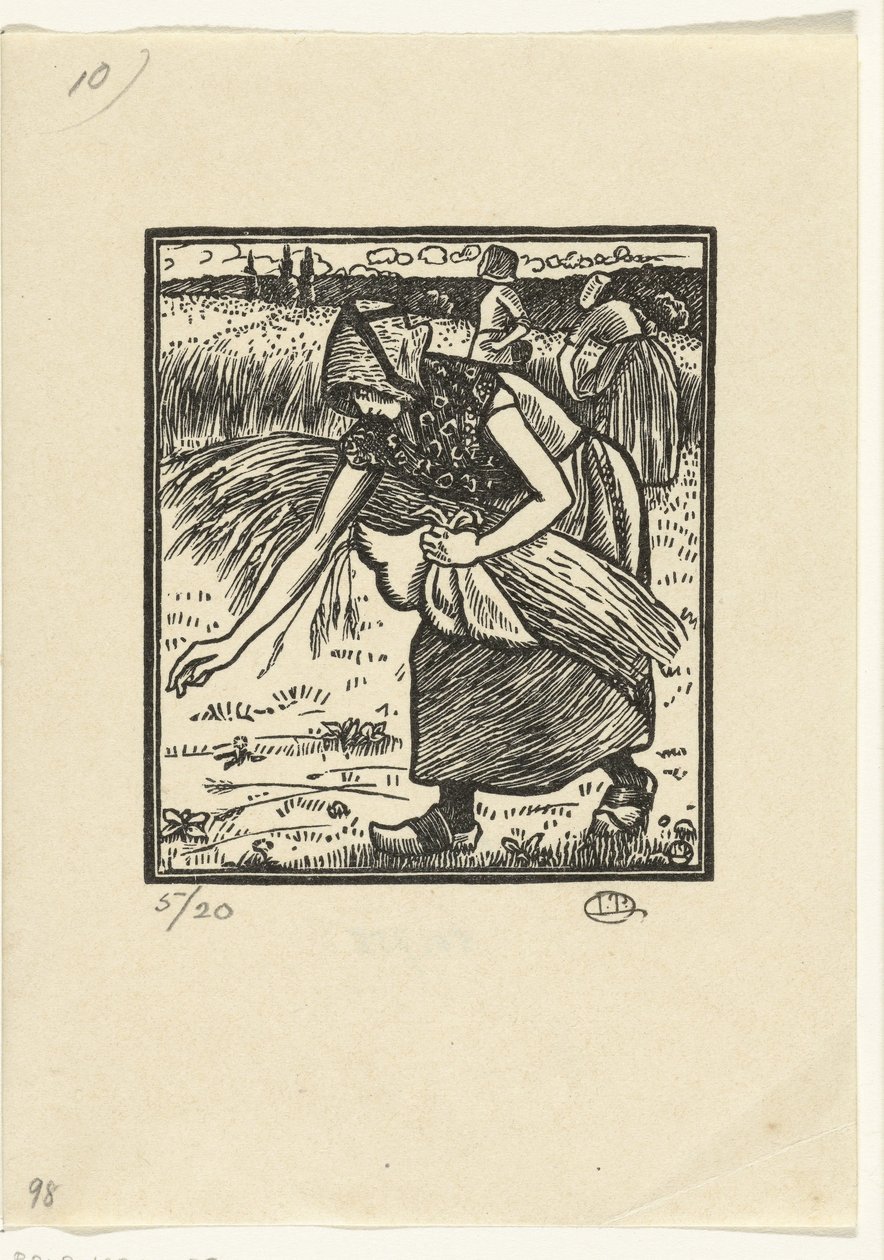Ruth kulakları toplar by Lucien Pissarro