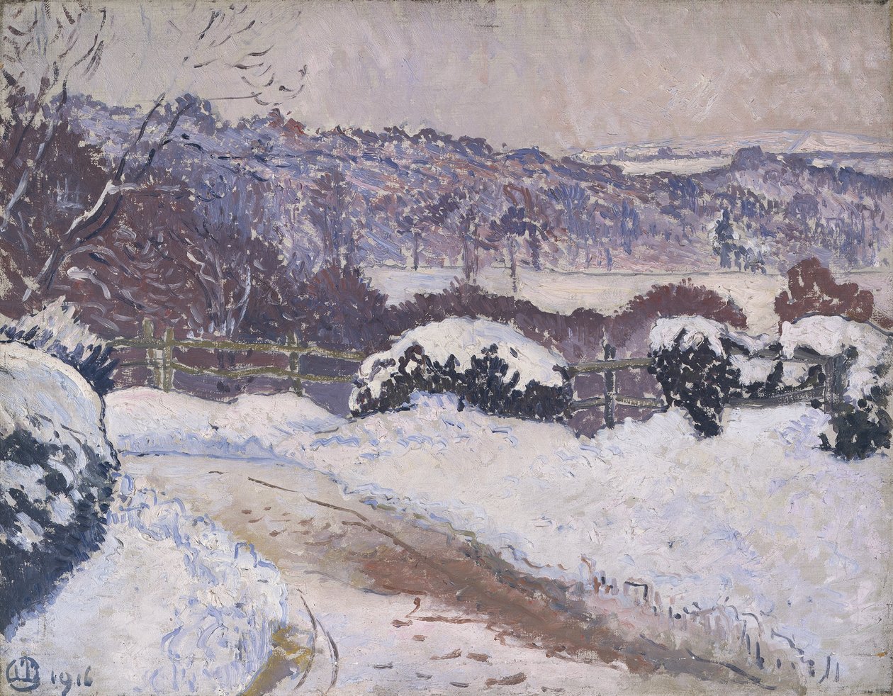 Dorking Yolu, Coldharbour, karda by Lucien Pissarro