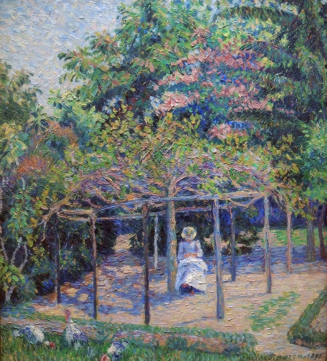 Hindiler (veya Bahçedeki Esther, Eragny) by Lucien Pissarro