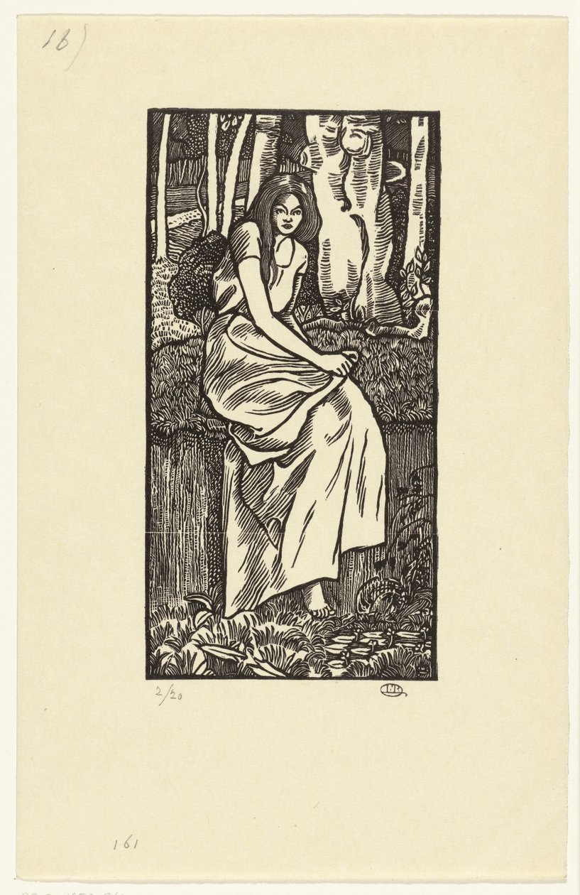 Bir ormandaki kadın ormanlık kız by Lucien Pissarro