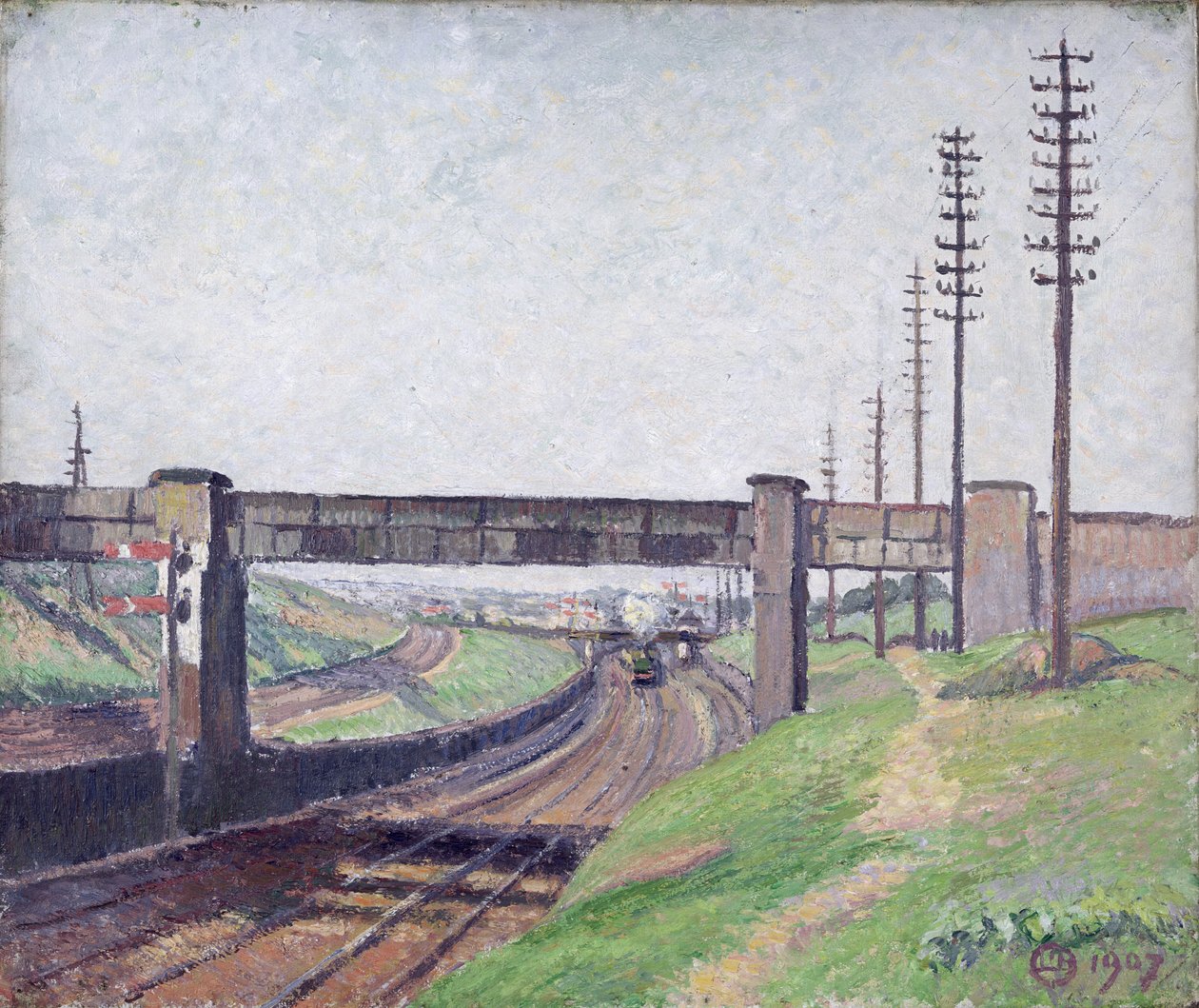 Wells Farm Demiryolu Köprüsü, Acton by Lucien Pissarro