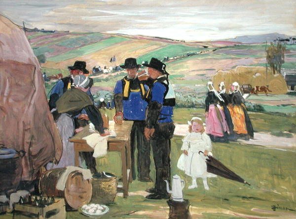 Brittany Pardon (gemide guaj boya) by Lucien Simon