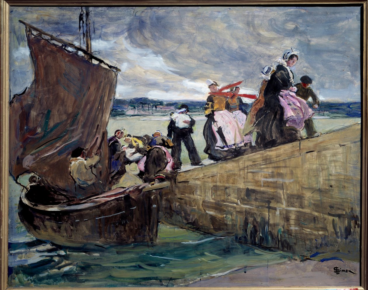 Sainte Marine'deki kaçakçı, Brittany'de Lucien Simon (1861-1945) tarafından Tablo 1907 Rennes, Güzel Sanatlar Müzesi by Lucien Simon