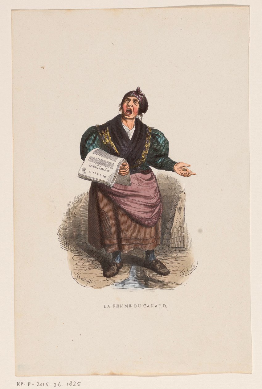 Kranten Verkoopster Ördek Kadın (nesne üzerindeki başlık) by Lucien Xavier Stypulkowski