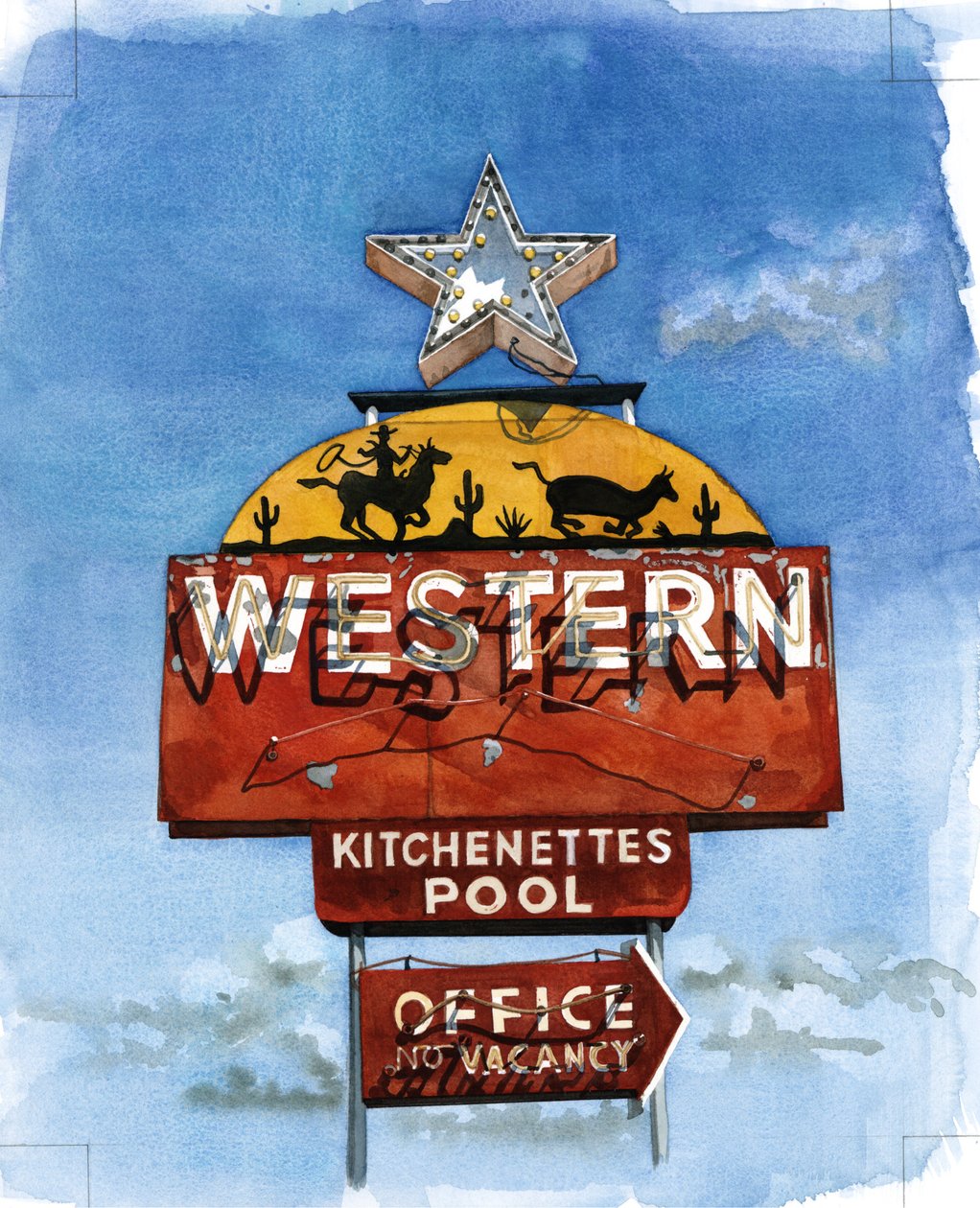 Lone Star, 2004 (kağıt üzerinde wc) by Lucy Masterman