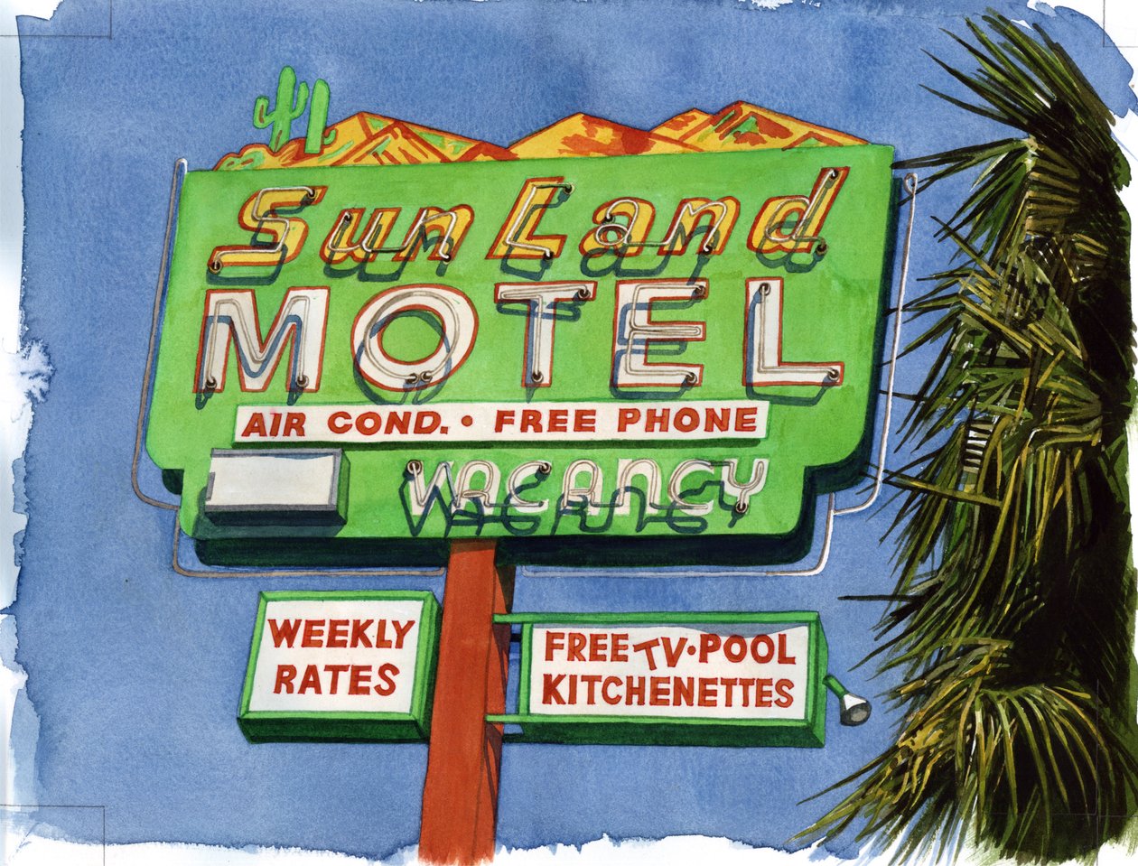 The Sun Land, Miracle Mile, 2004 (kağıt üzerinde wc) by Lucy Masterman