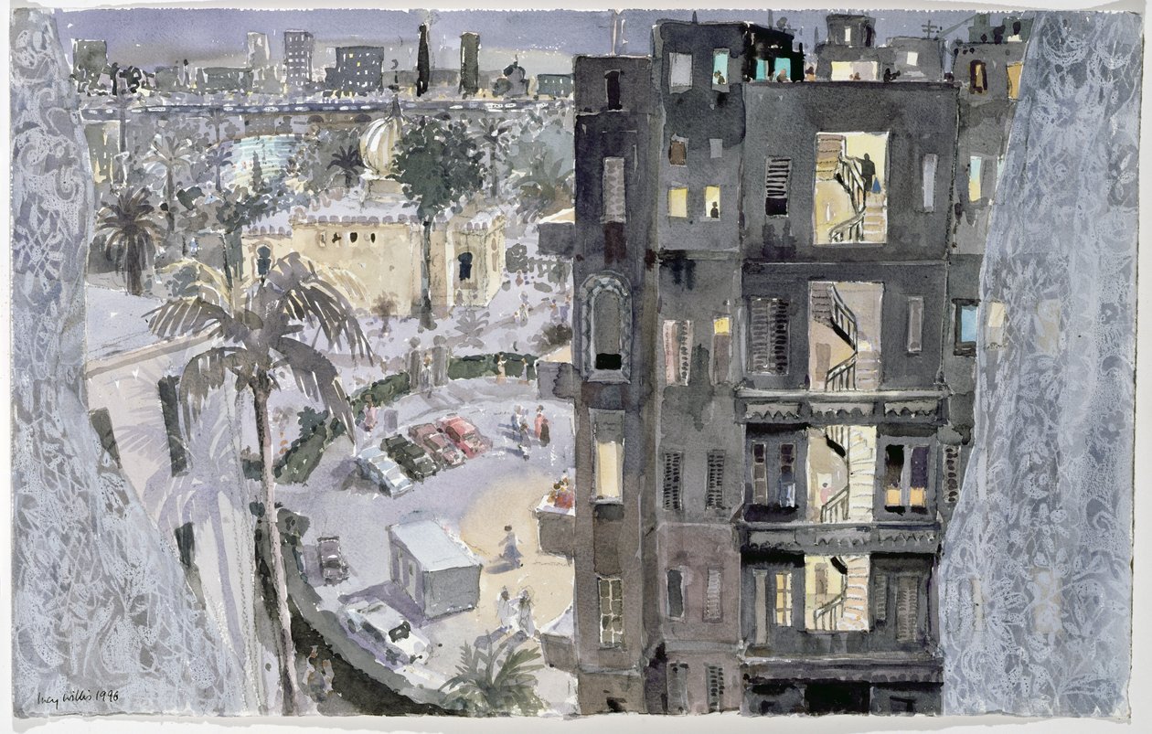 Kahire Gecesi, 1996 (kağıt üzerinde wc) by Lucy Willis