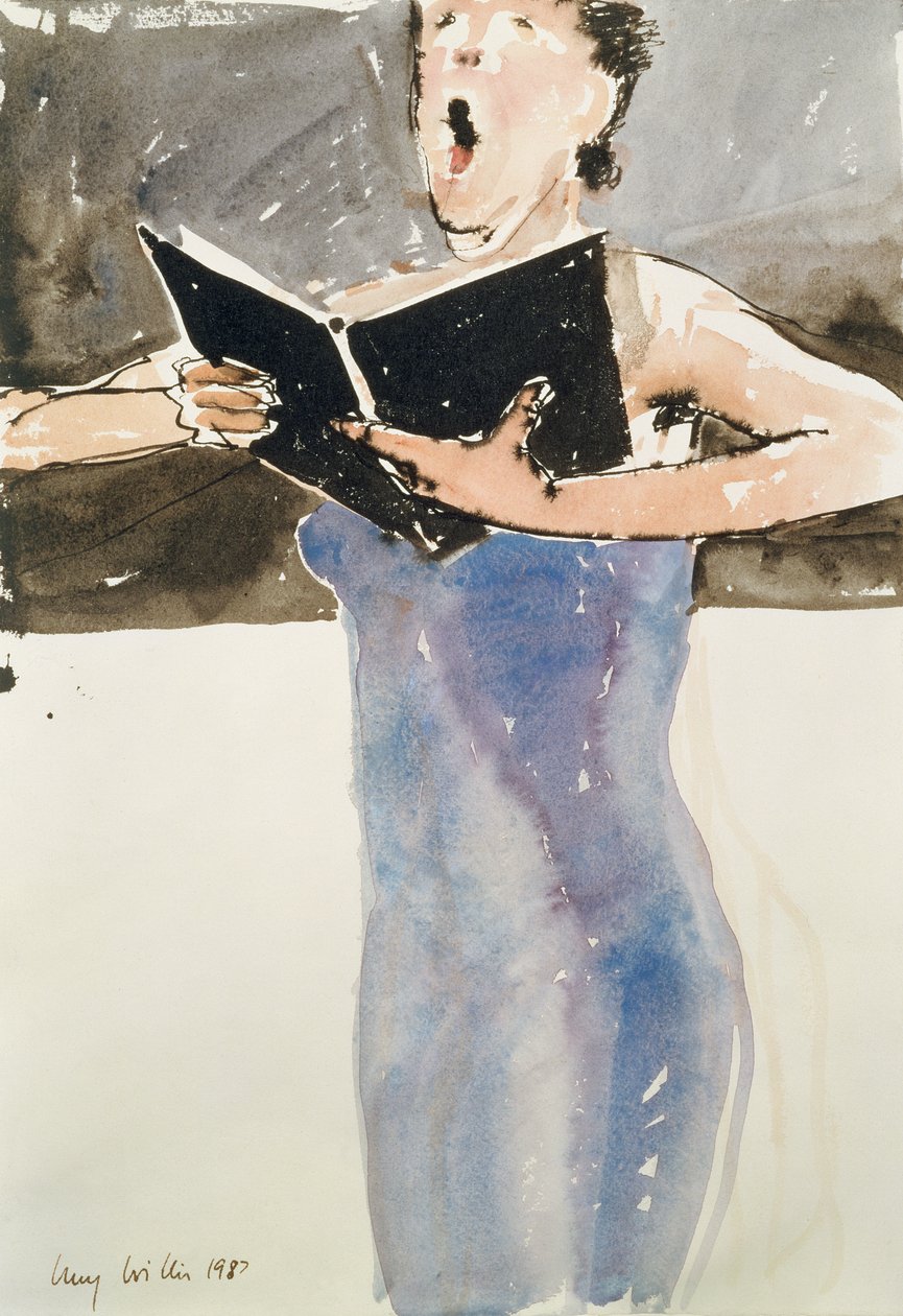 Carmina Burana, 1987 (kağıt üzerinde wc ile kalem ve mürekkep) by Lucy Willis