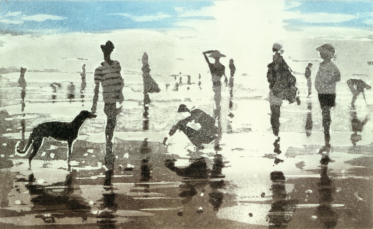 Kenneggy, Cornwall, 1988 (renkli aquatint) by Lucy Willis