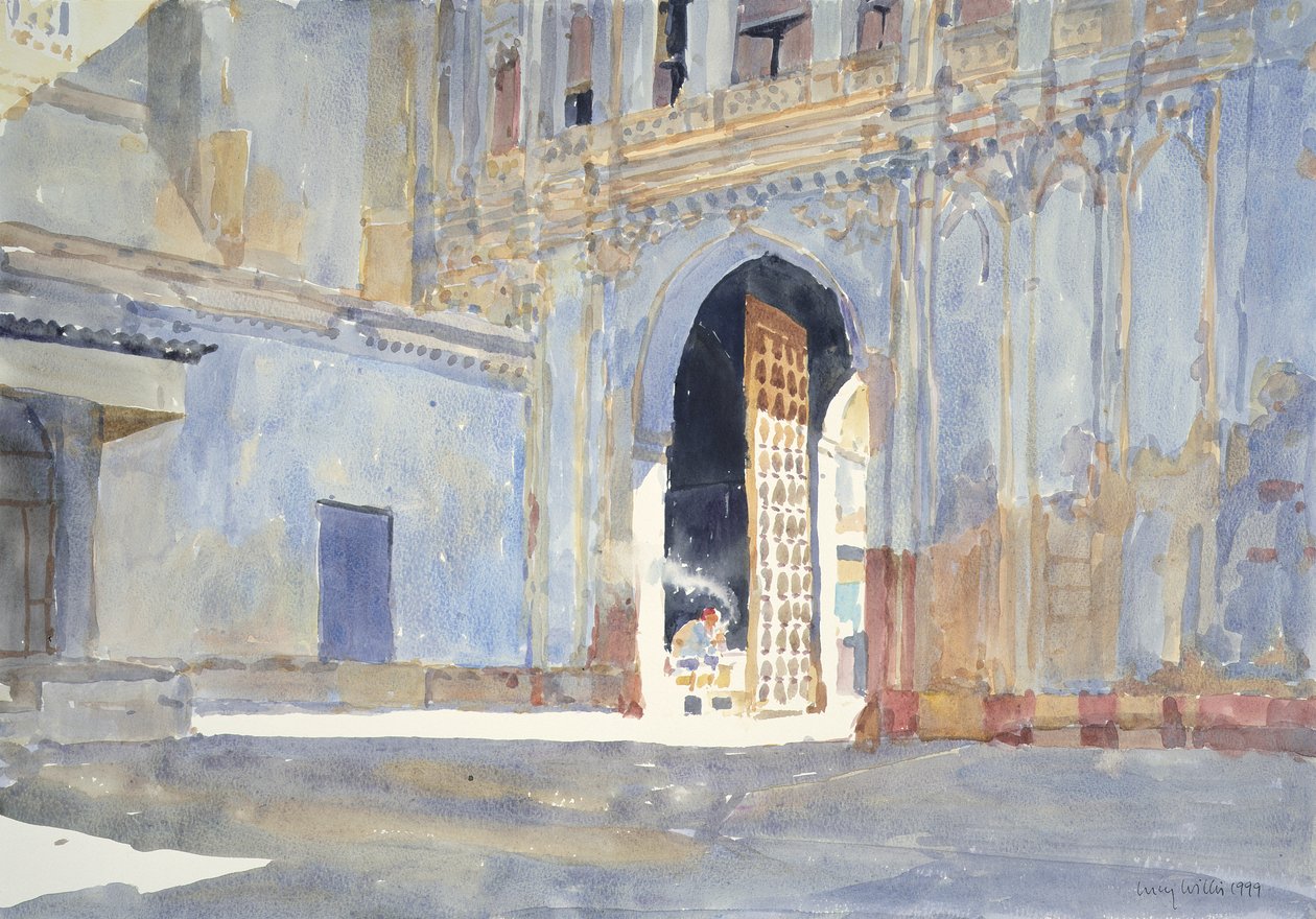 Saray Kapısı, Gujarat (kağıt üzerinde wc) by Lucy Willis