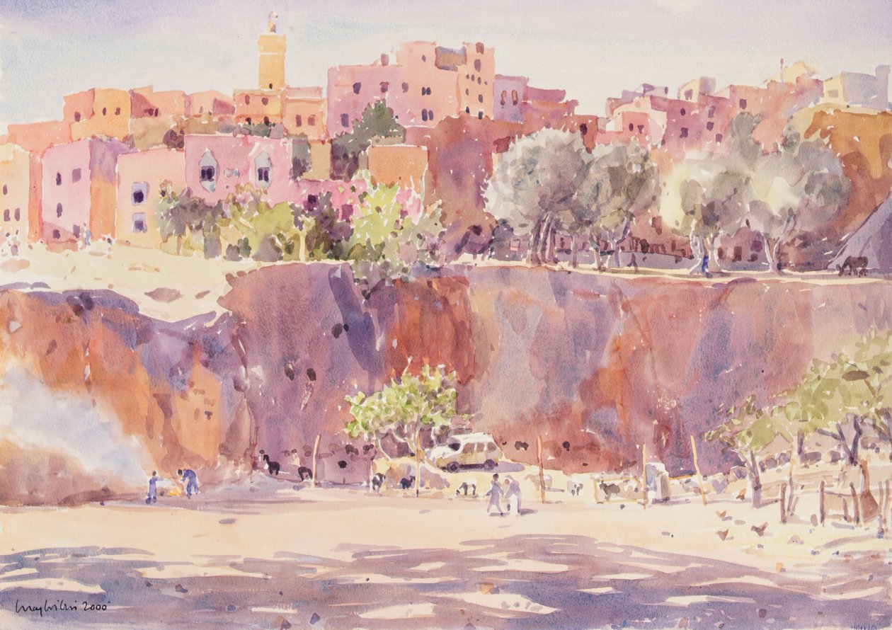 Darricha, Fes, 2000 (kağıt üzerine suluboya) by Lucy Willis