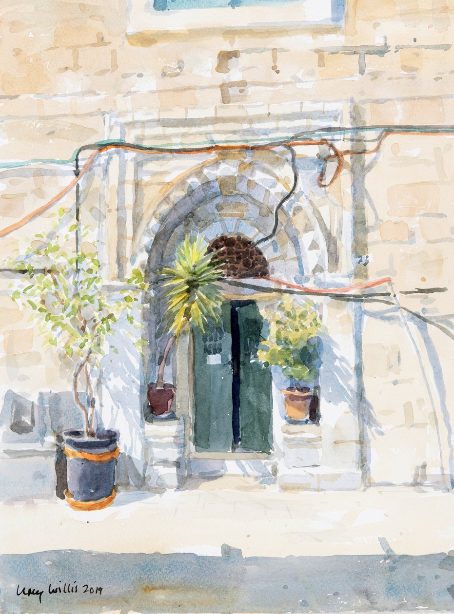 Müslüman Mahallesi, Kudüs, 2019 (kağıt üzerinde w/c) by Lucy Willis