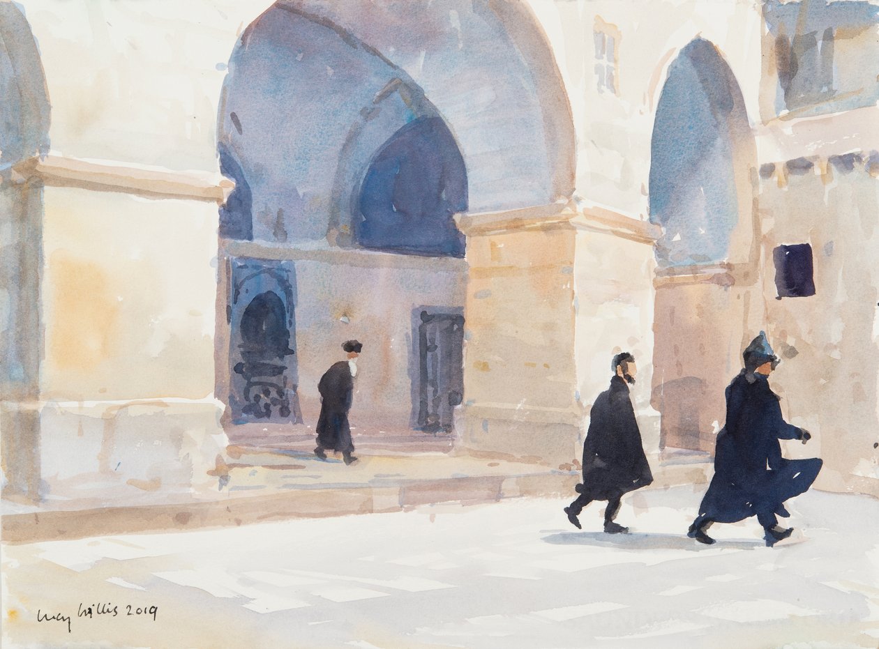 Ermeniler, Kudüs, 2019 (kağıt üzerinde w/c) by Lucy Willis