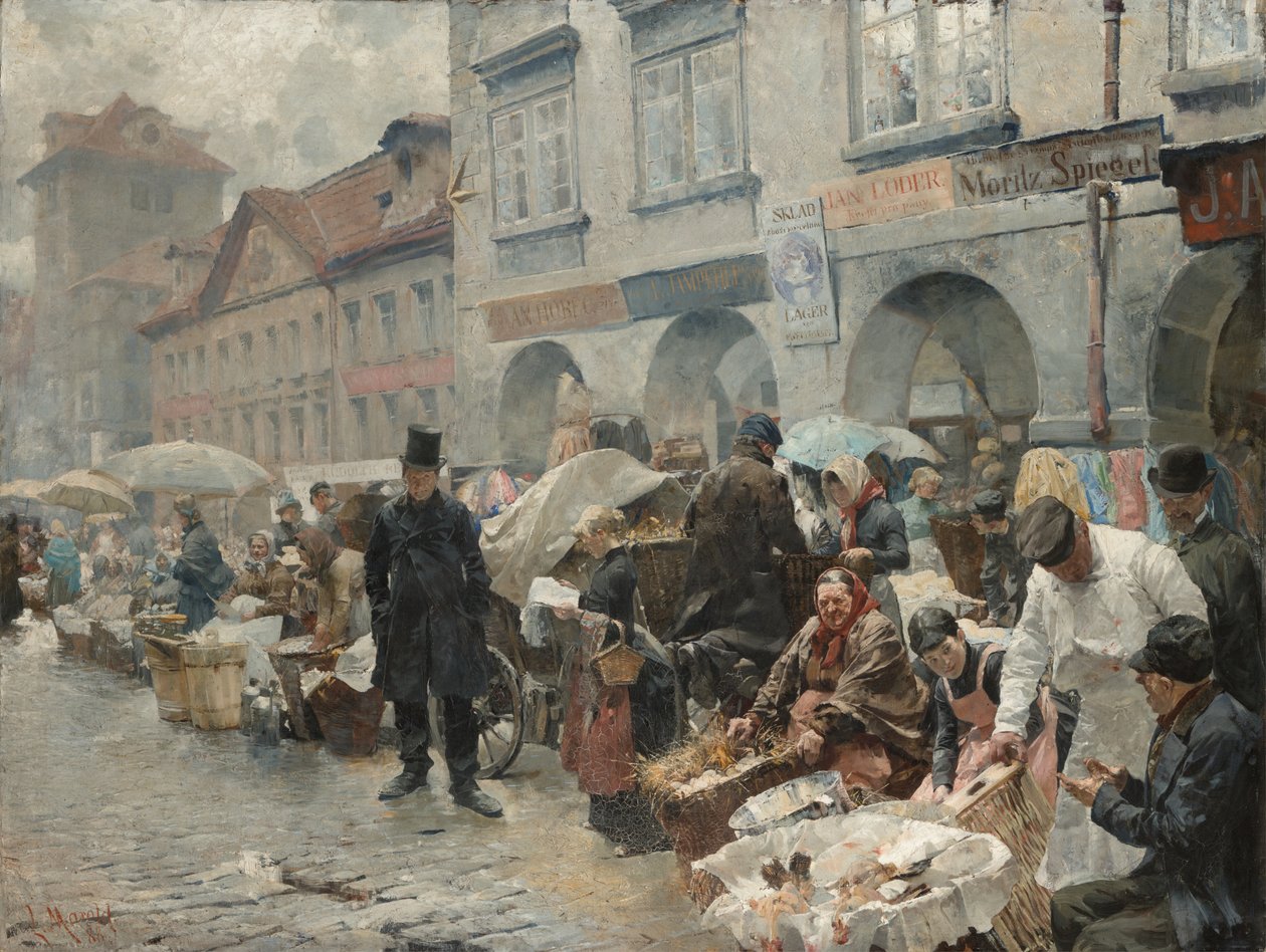 Prag'daki Yumurta Pazarı, 1888 by Ludek or Ludwig Marold