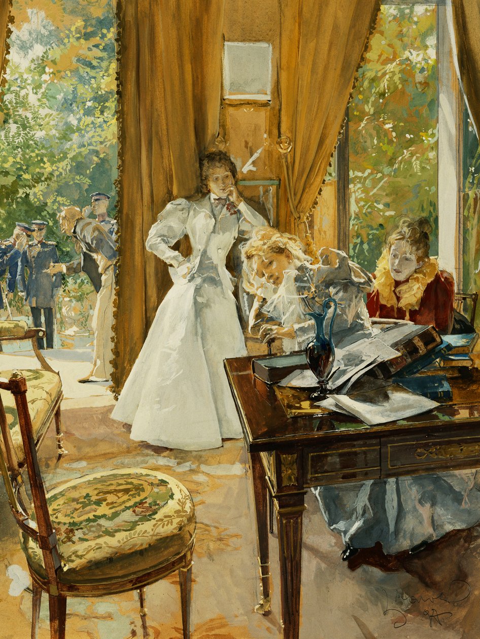 Çizim Odasında, 1897 by Ludek or Ludwig Marold