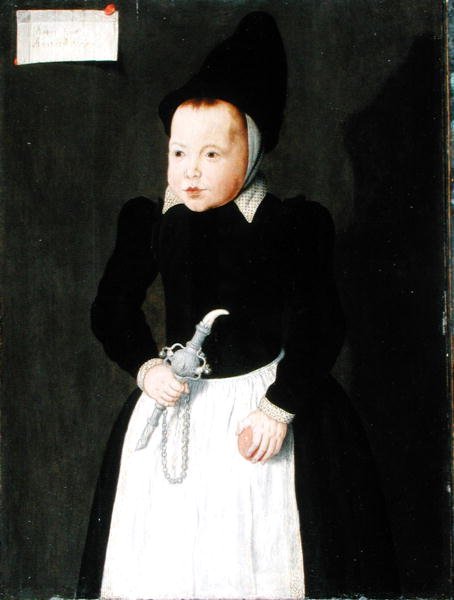 Rinkelbel Tutan Bir Çocuğun Portresi (panelde yağlı boya) by Ludger Tom the Younger Ring