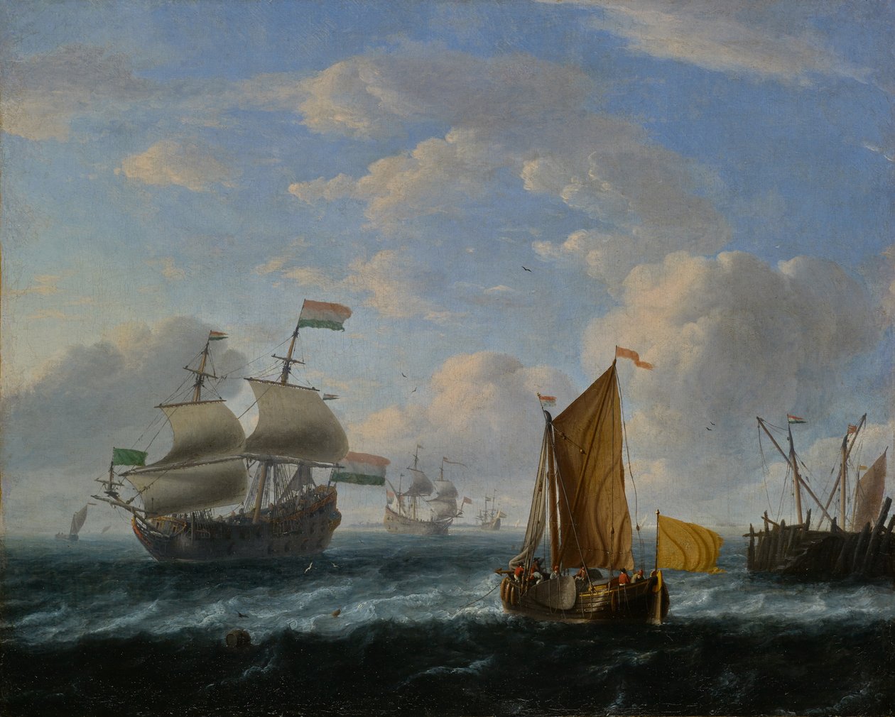 Hollanda Savaş Gemileri by Ludolf Backhuysen