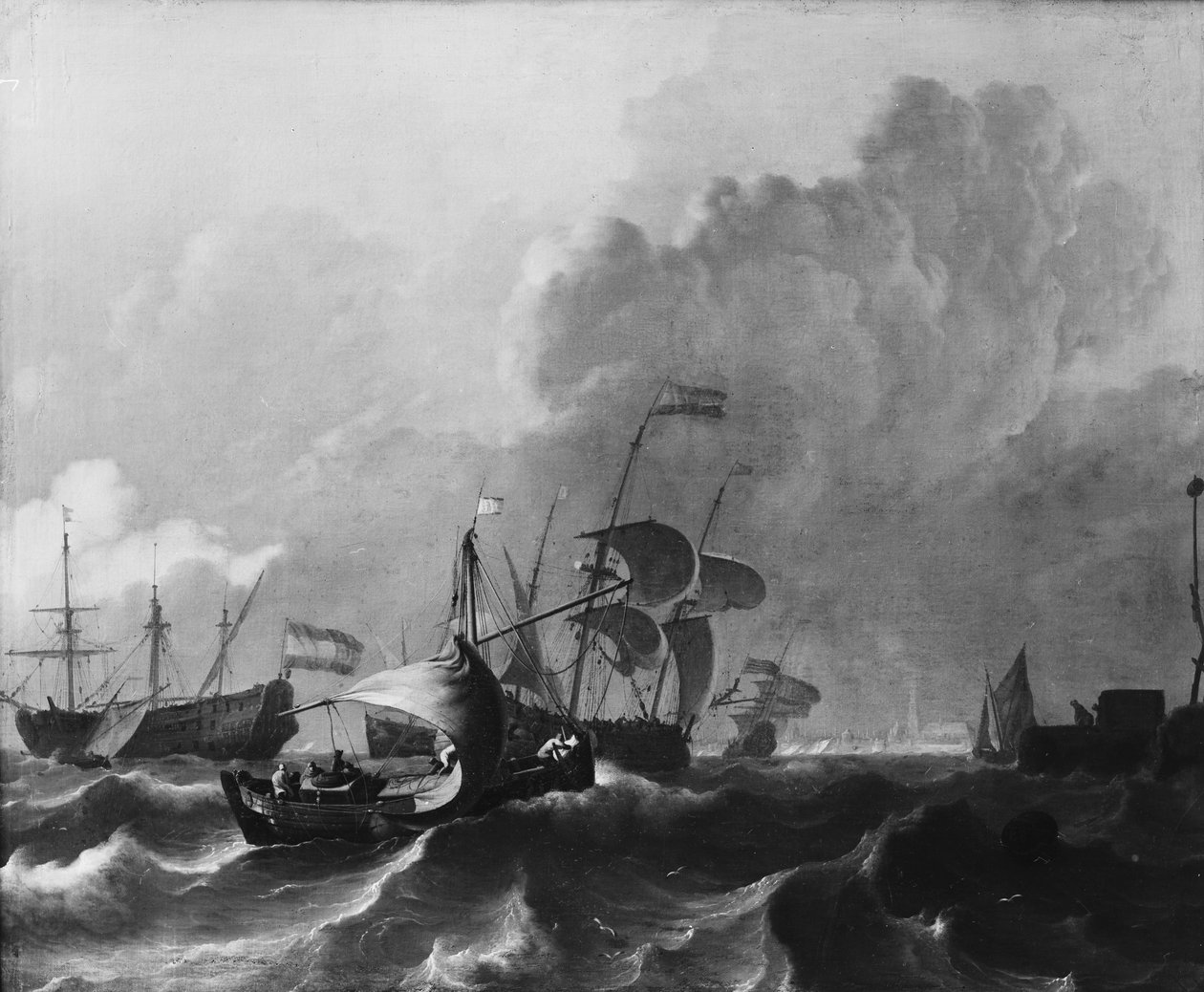 Amsterdam kapalı IJ by Ludolf Bakhuizen