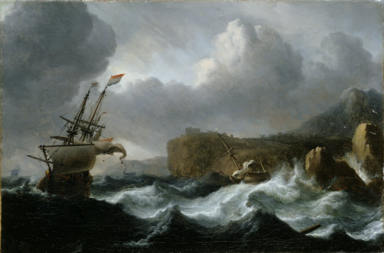 Fırtınalı deniz by Ludolf Backhuysen