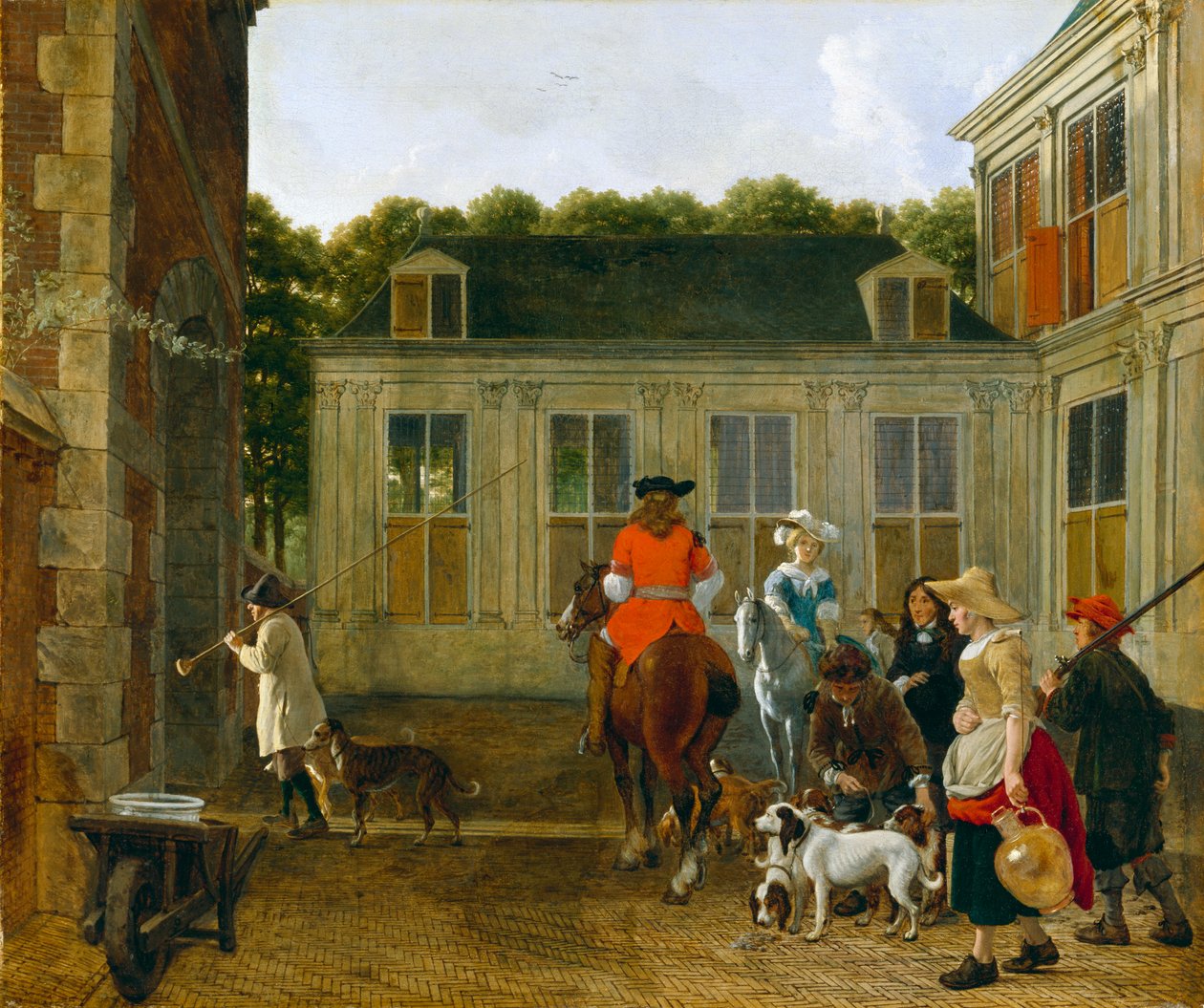 Bir Kır Evi Avlusunda Av Partisi, c.1665 by Ludolf de Jongh