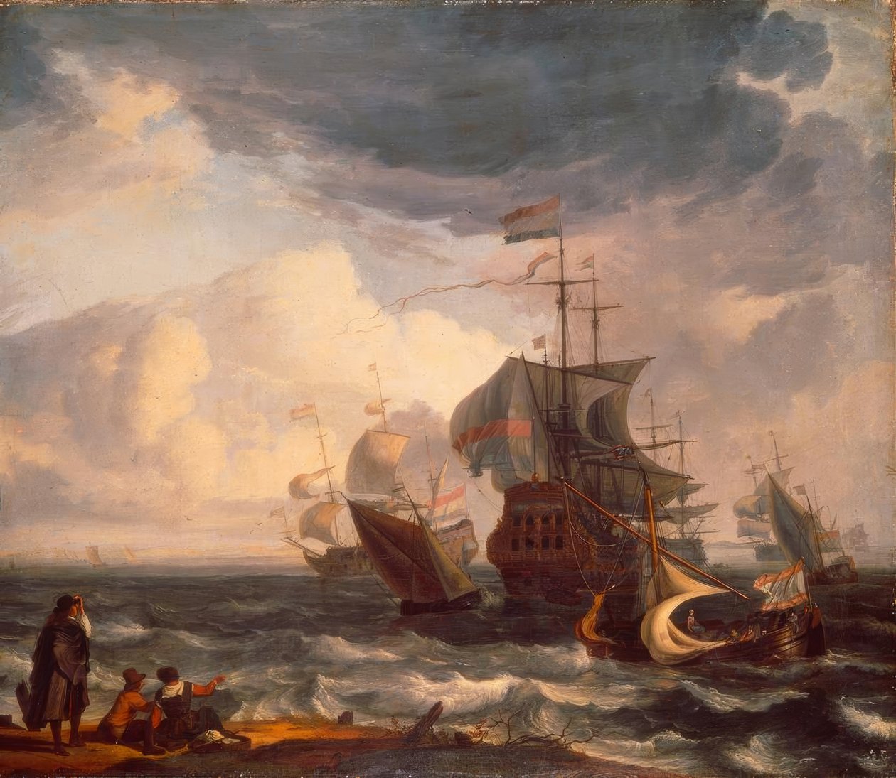 Hollanda savaş gemileri by Ludolf Backhuysen