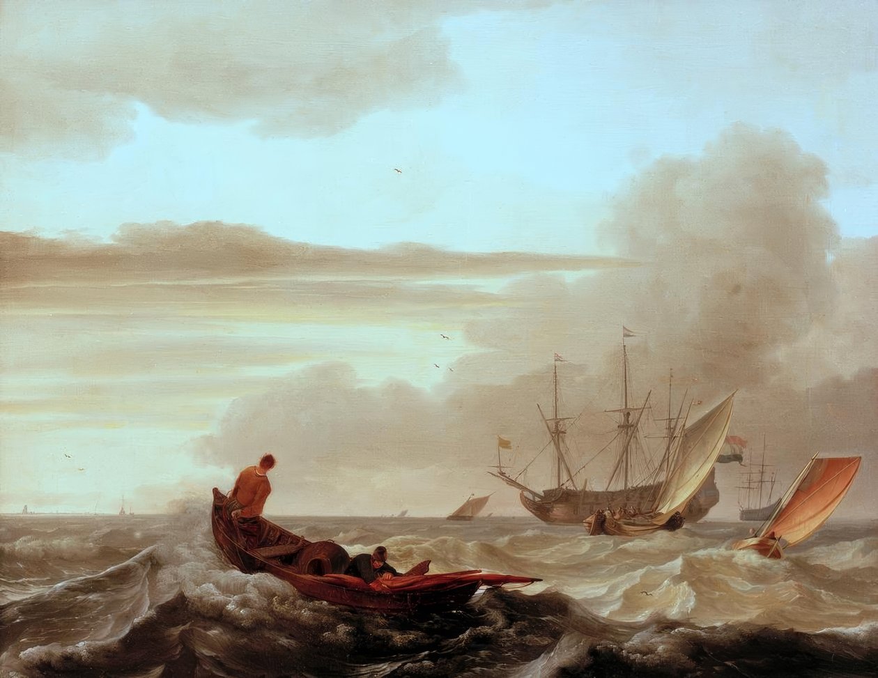 L.Backhuysen, Hareketli Deniz by Ludolf Backhuysen