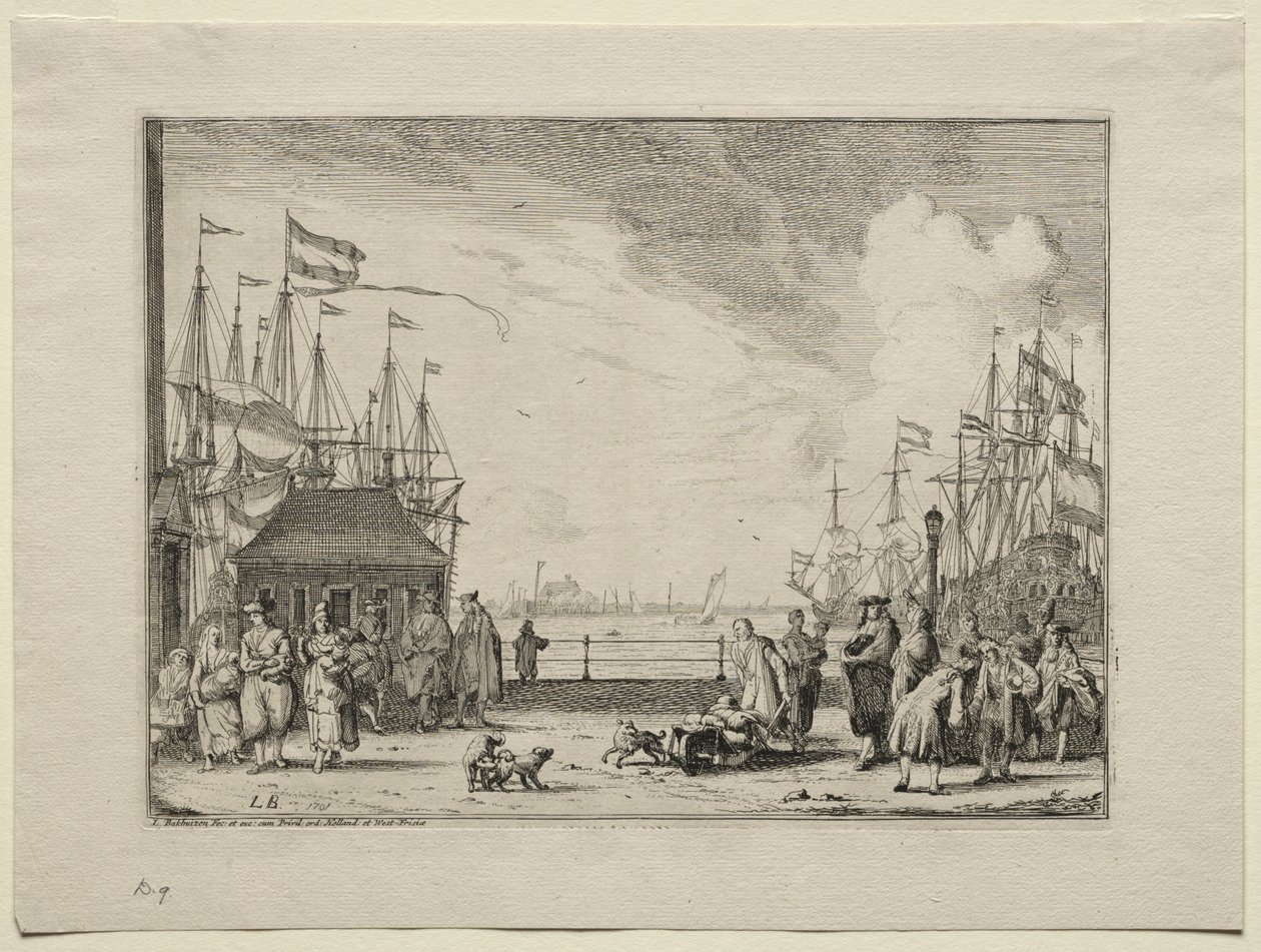Amsterdam'daki liman by Ludolf Backhuysen