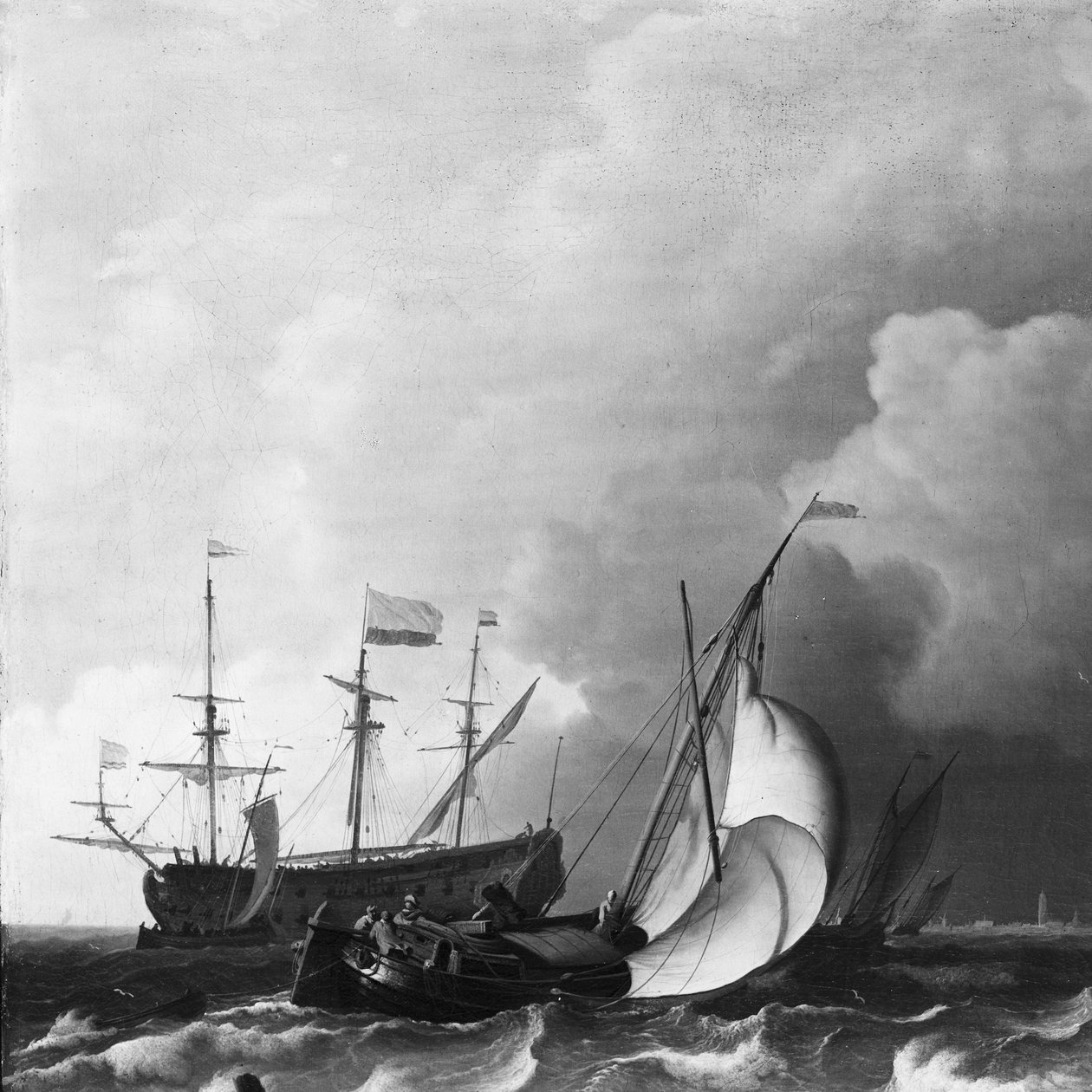 Dalgalı deniz by Ludolf Bakhuysen