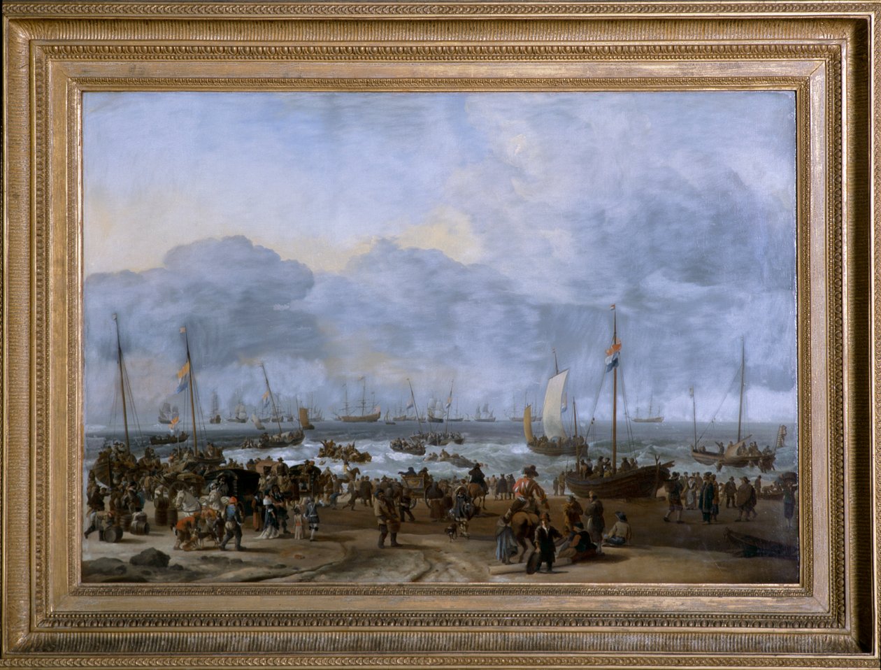 William of Orange'ın Scheveningen'e İnişi (tuval üzerine yağlıboya) by Ludolf I Backhuysen