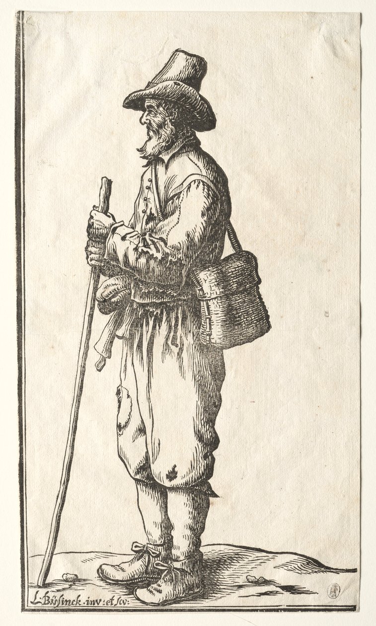Dilenci Profilde Sola Doğru. by Ludolph Büsinck