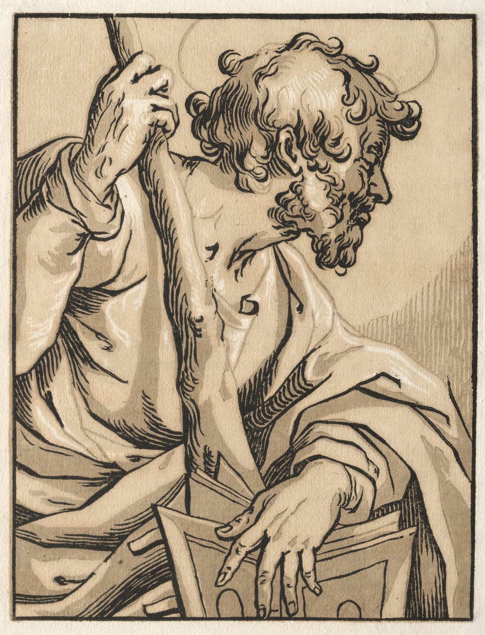 İsa ve Havariler: Aziz Judas Thaddeus (Kulüp ile birlikte) by Ludolph Büsinck
