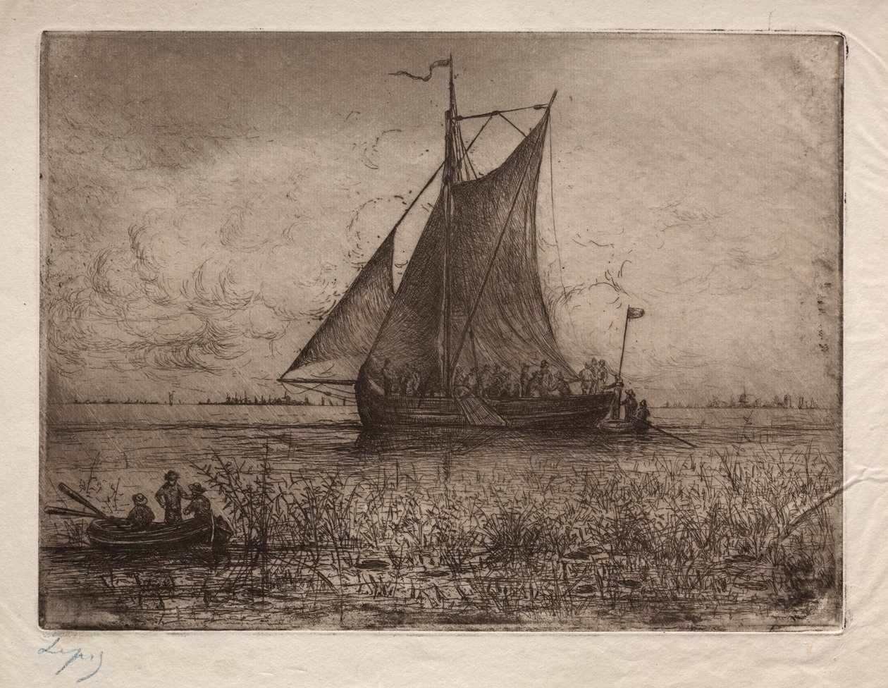 Hollanda Nehir Manzarası by Ludovic Napoléon, Vicomte Lepic