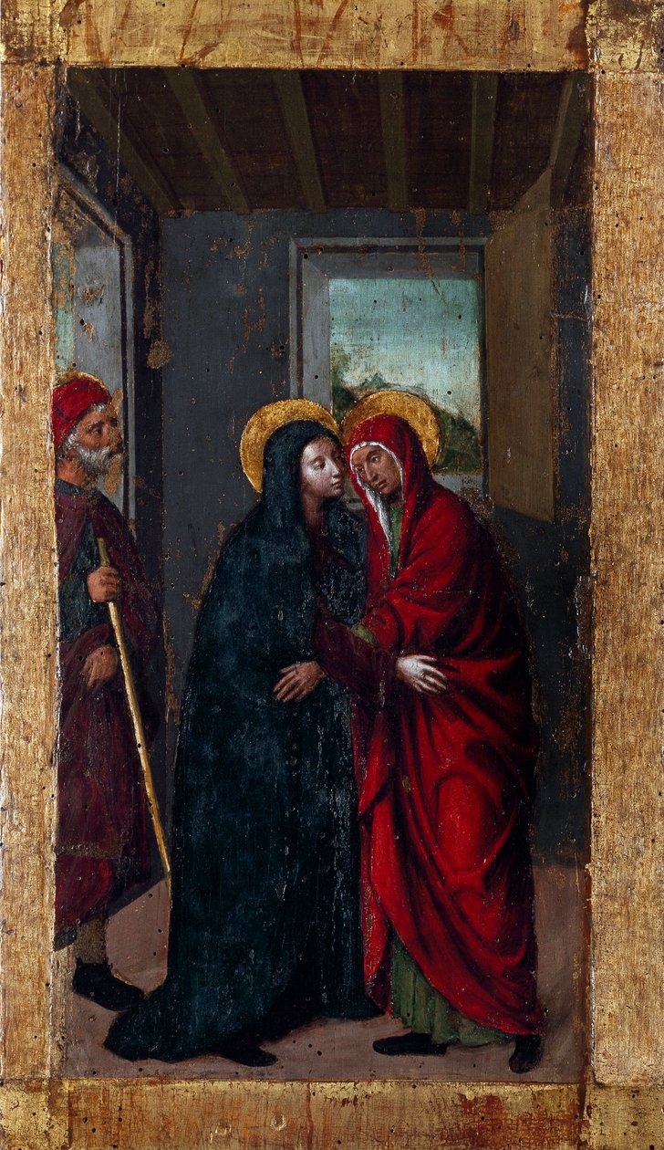 Bakirenin Hayatı: “” Ziyaret”” Serisi “” Tespih Gizemleri”” Ludovico Brea (Louis Brea) tarafından ahşap üzerine resim (1450-1523) 1512-1513 Taggia, Museo del Convento di San Domenico İtalya by Ludovico Brea