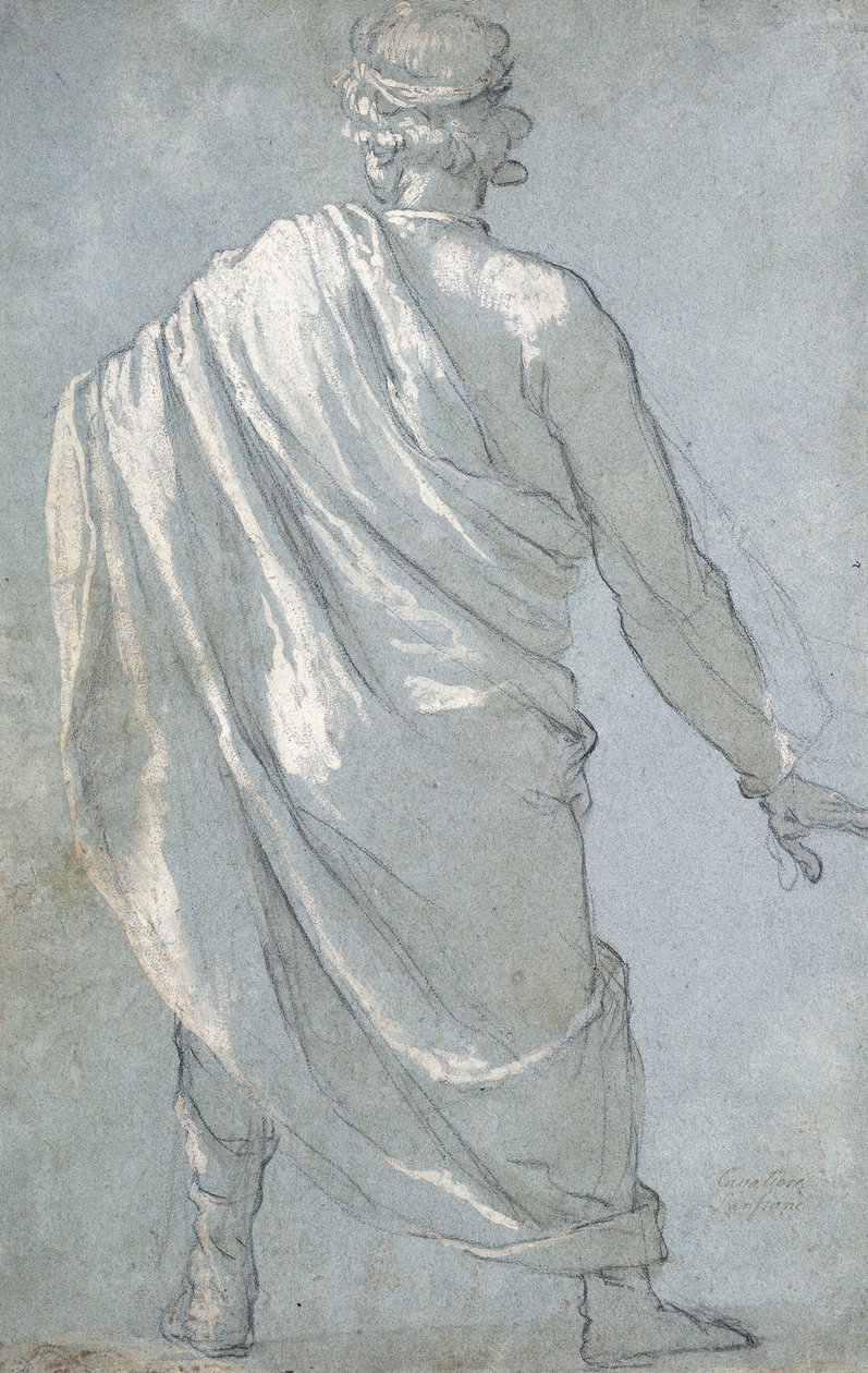 Pelerin Giyen Arkadan Görülen Bir Adam by Ludovico Cardi Cigoli