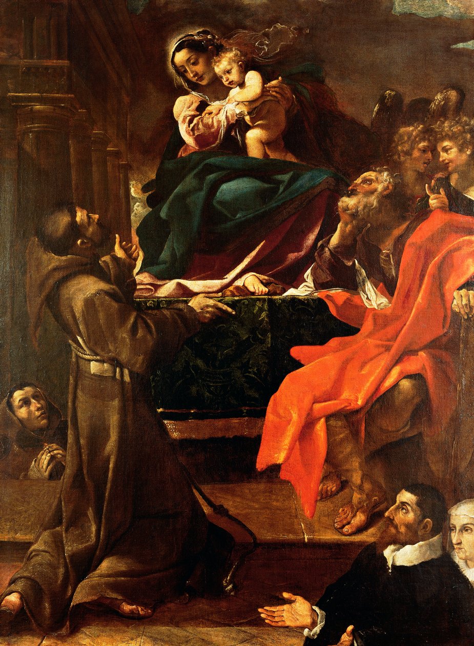 Aziz Francis ve Bağışçılarla Kutsal Aile by Ludovico Carracci