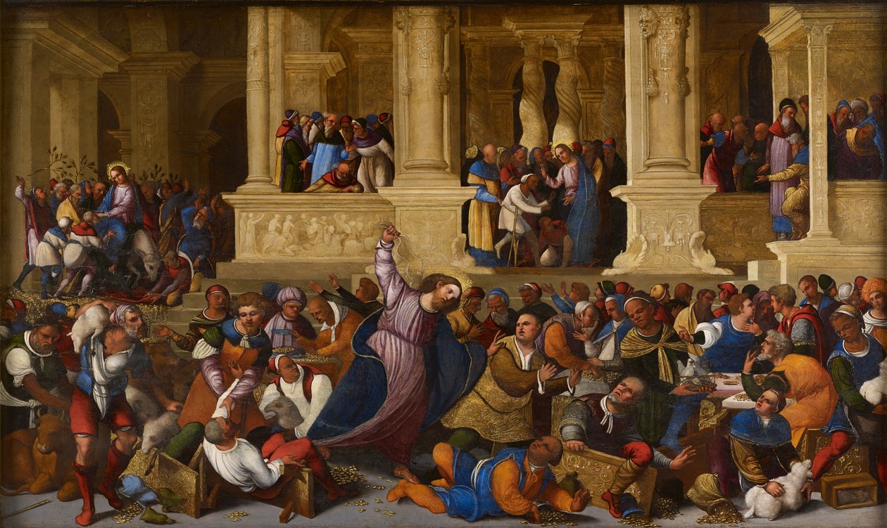 Mesih, Para Değiştiricileri Tapınaktan Çıkarıyor by Ludovico Mazzolino