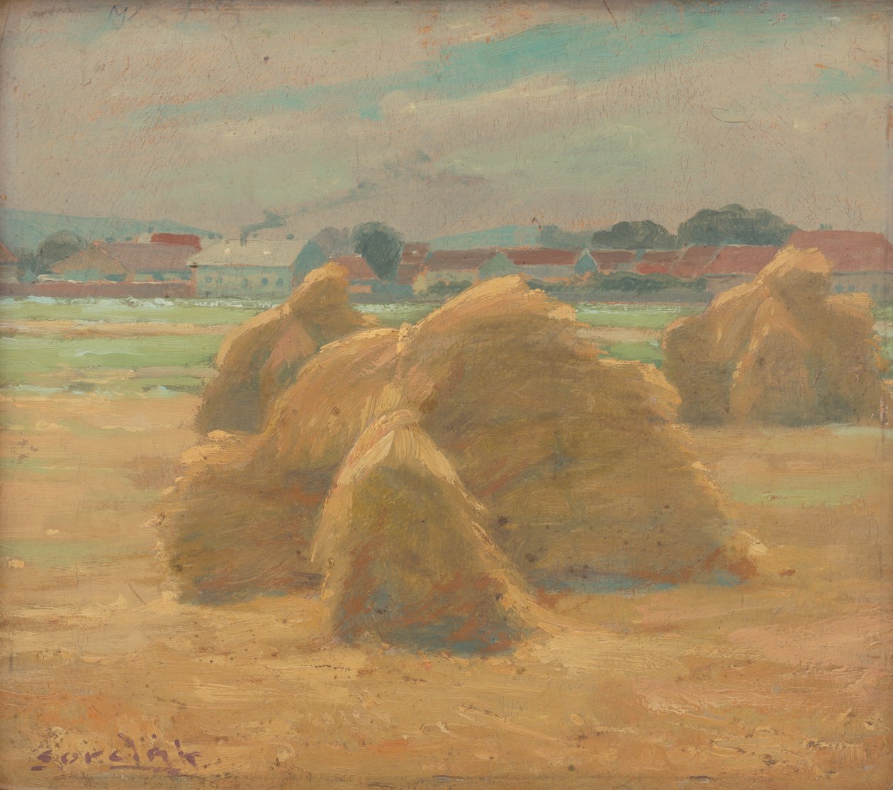 Hasat, c.1910 (gemideki yağ) by Ludovit Cordak