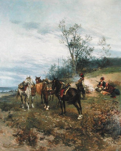 Otlatma, c.1890 (tuval üzerine yağlı boya) by Ludwick Gedleck