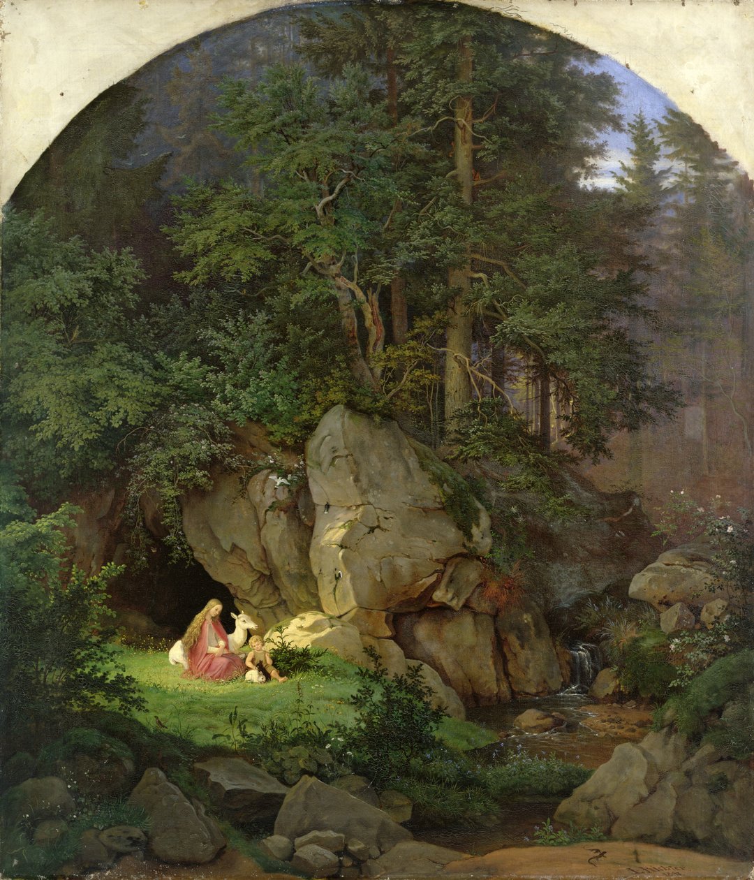 Genoveva Ağaçlık Alanda, 1839-41 by Ludwig Adrian Richter