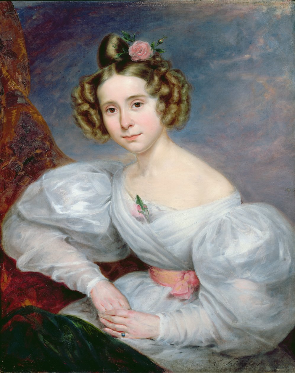 Portrait of a young woman, c.1833-34  by Ludwig August or Louis August Schwiter