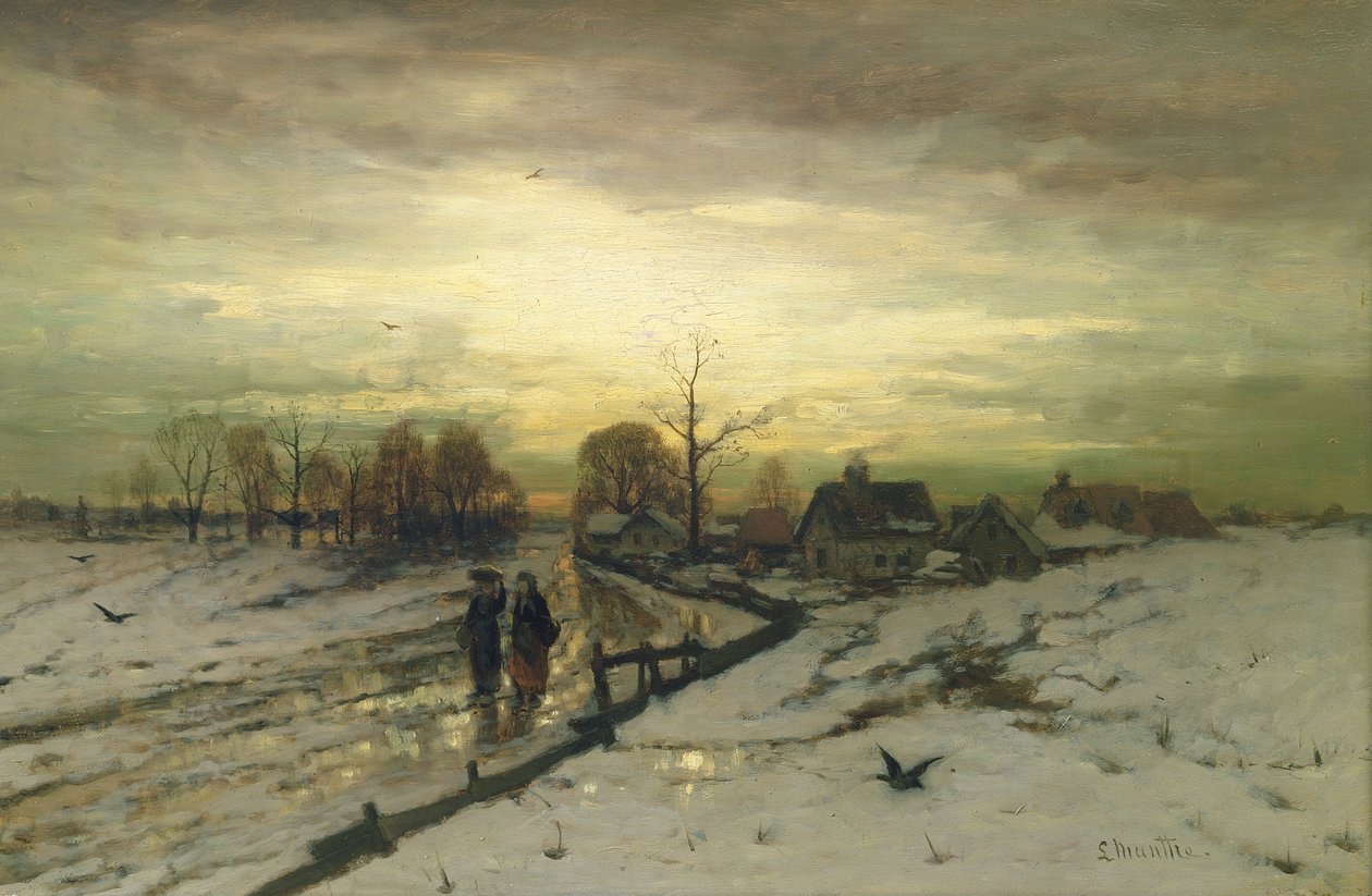 Snow Scene: Sunset, 19th century  by Ludwig Munthe