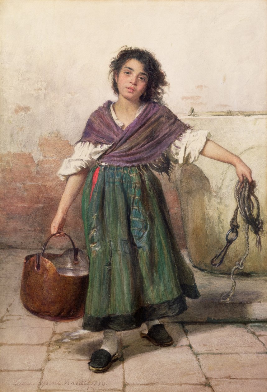 Genç Bir Venedikli Su Taşıyıcı by Ludwig Passini