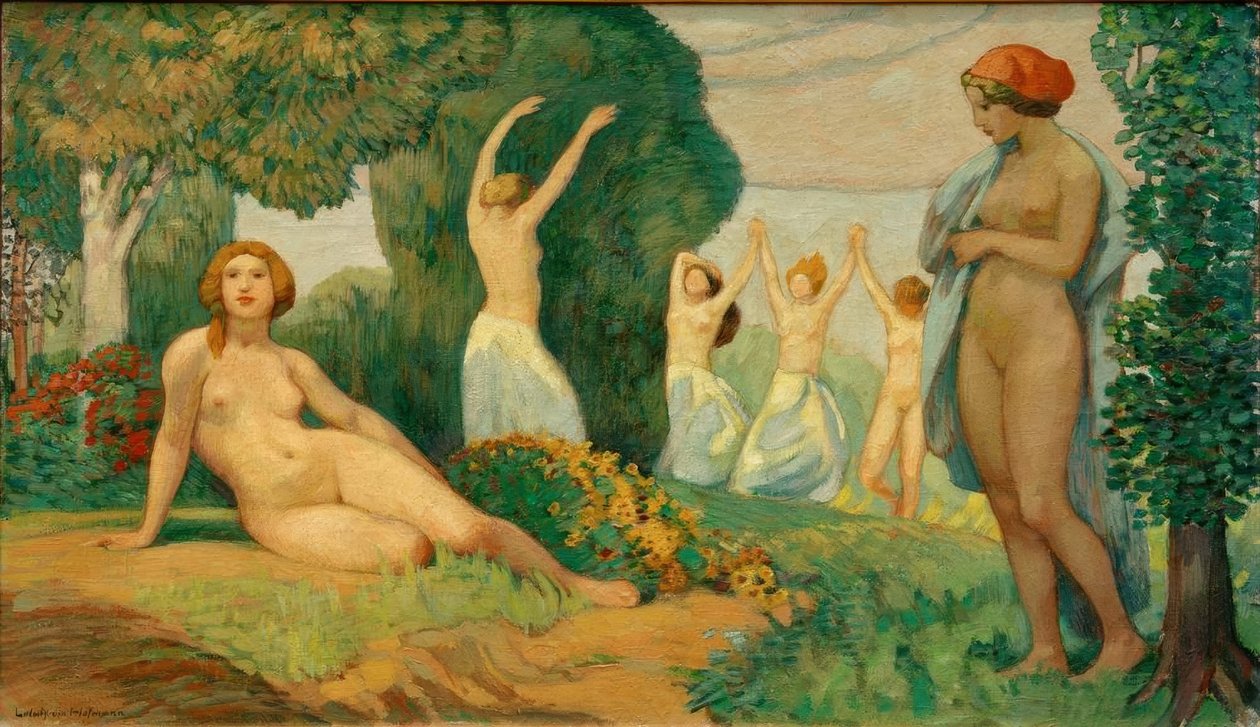 yaz aylarında by Ludwig von Hofmann