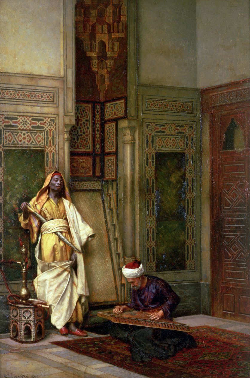 d Bir İç Mekanda Kanun Oyuncusu ile Muhafız by Ludwig Deutsch