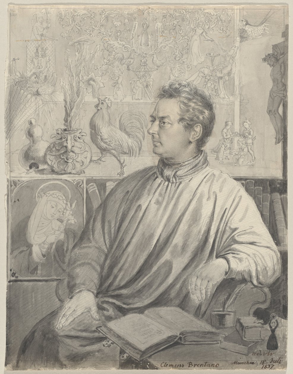 Clemens Brentano by Ludwig Emil Grimm
