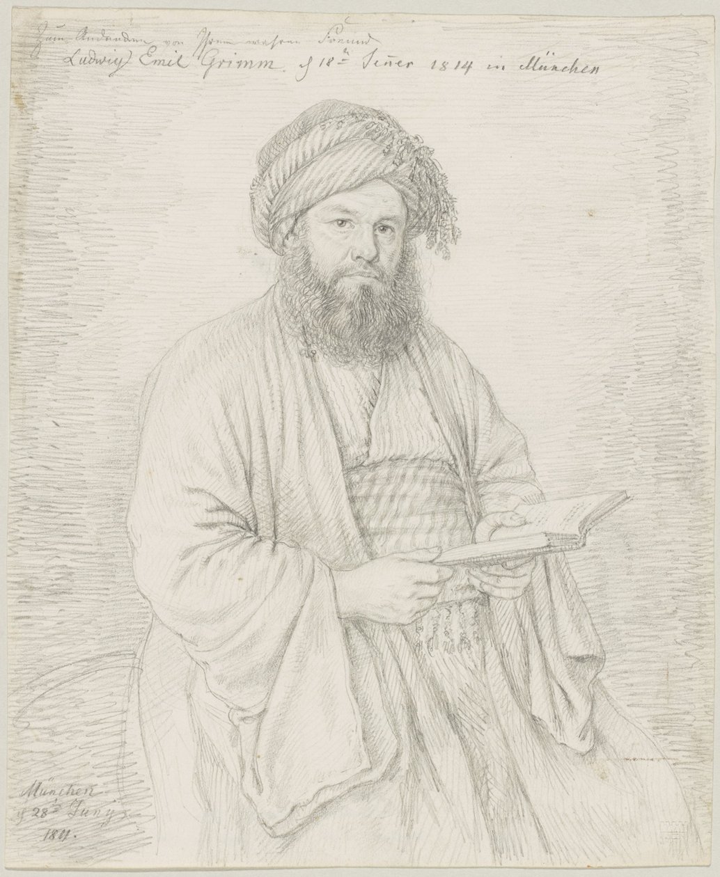 Oryantal kostümlü Karmelit Peder Wolfgang Bock by Ludwig Emil Grimm